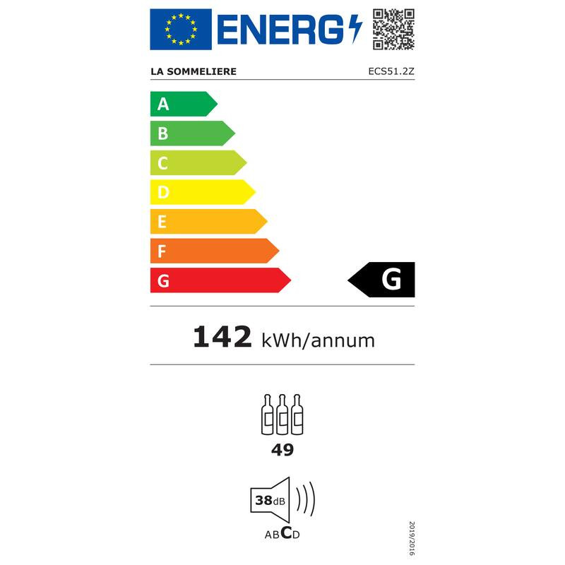 ECS51.2Z 49 Garrafas La Sommelière: Cave de Vinho com Controlo Remoto