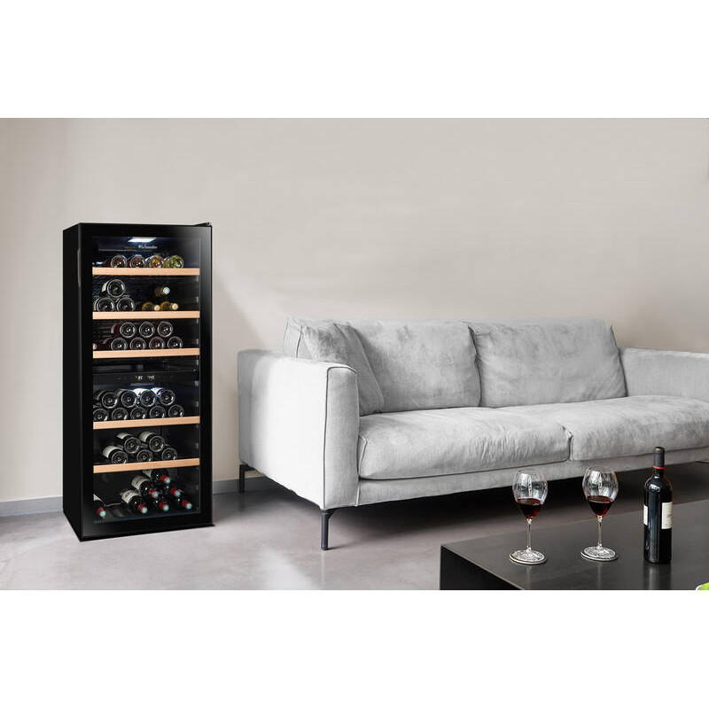 Resfriador de Vinho de Dupla Zona LS102DZBLACK 102 Garrafas - La Sommelière